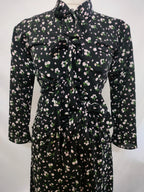 Priscilla black floral maxi dress