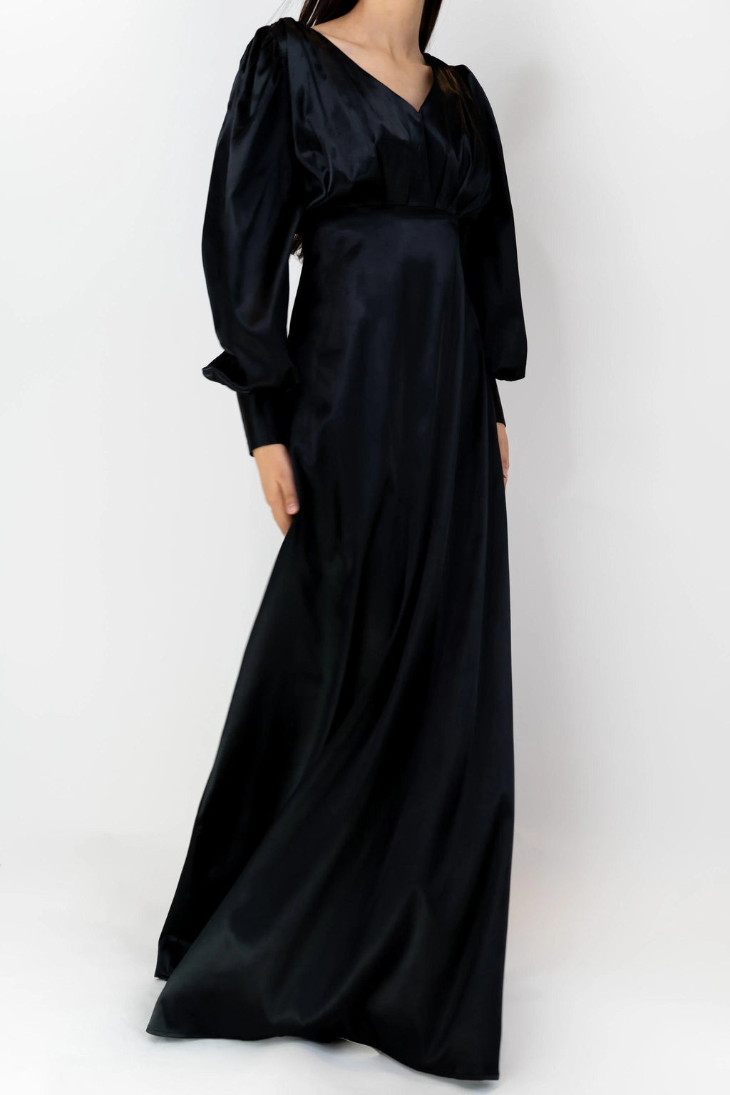 Colette Black Satin Maxi Gown