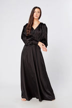 Colette Black Satin Maxi Gown