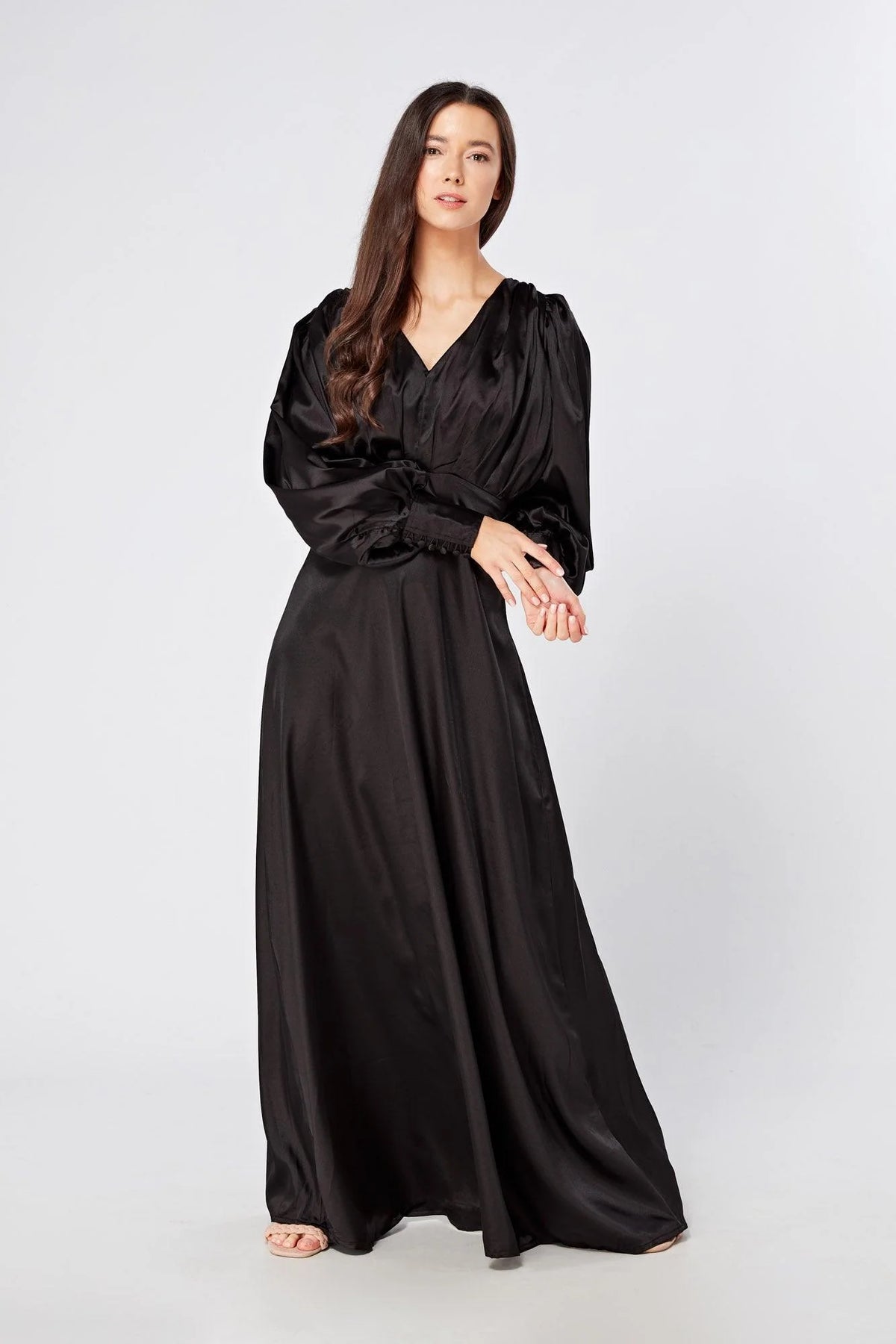 Colette Black Satin Maxi Gown