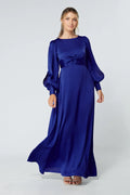 Lila Cobalt Blue Knotted Front Maxi Dress