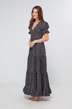 Alaya Black Printed Maxi Dress