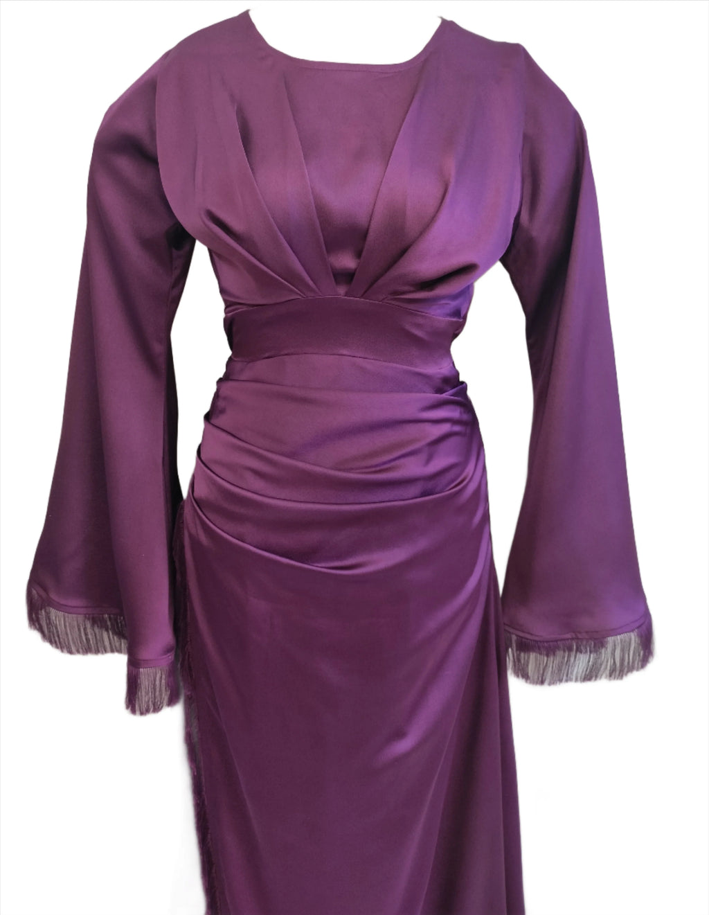 Amaya purple maxi dress with wide sleeves