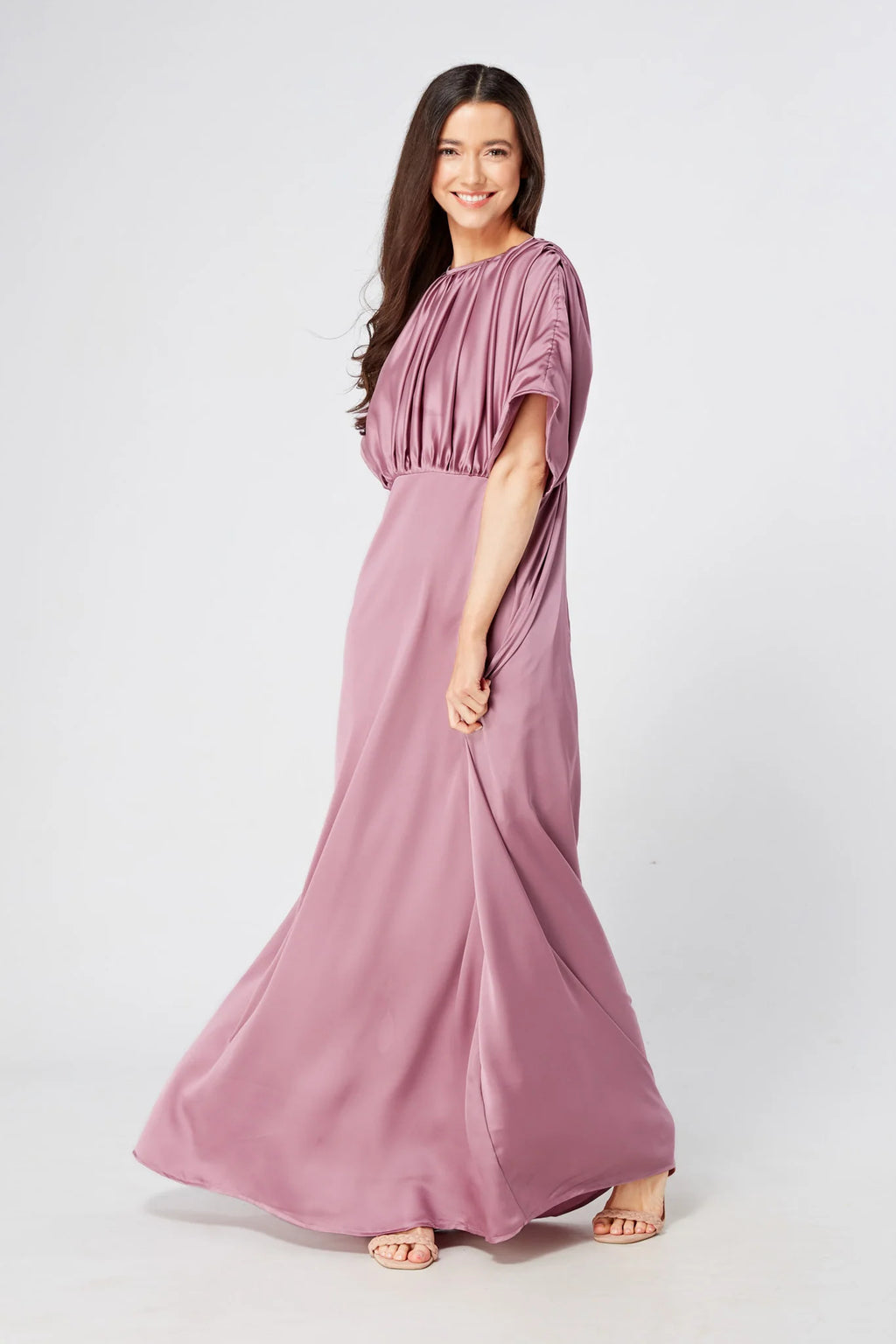 Josephine Lilac Satin Maxi Dress