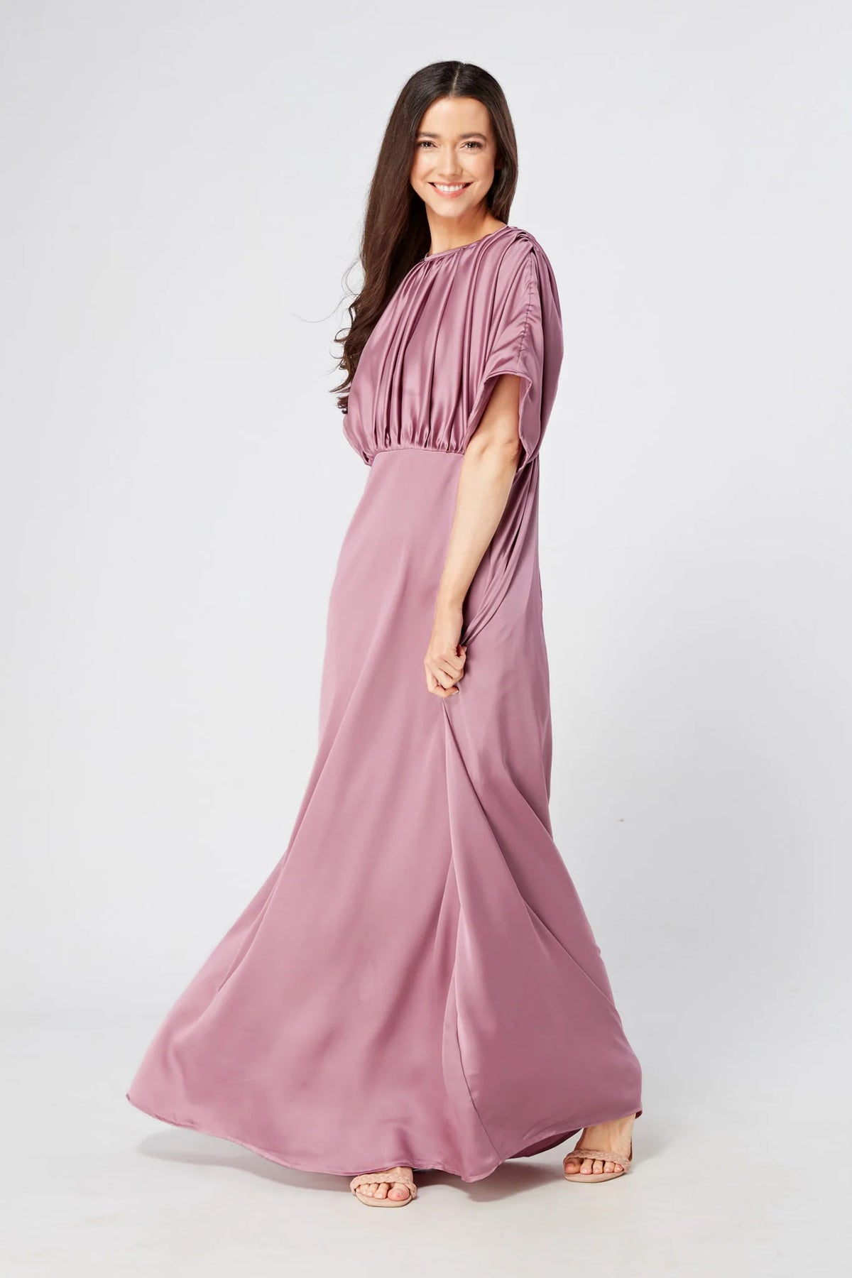 Josephine Lilac Satin Maxi Dress