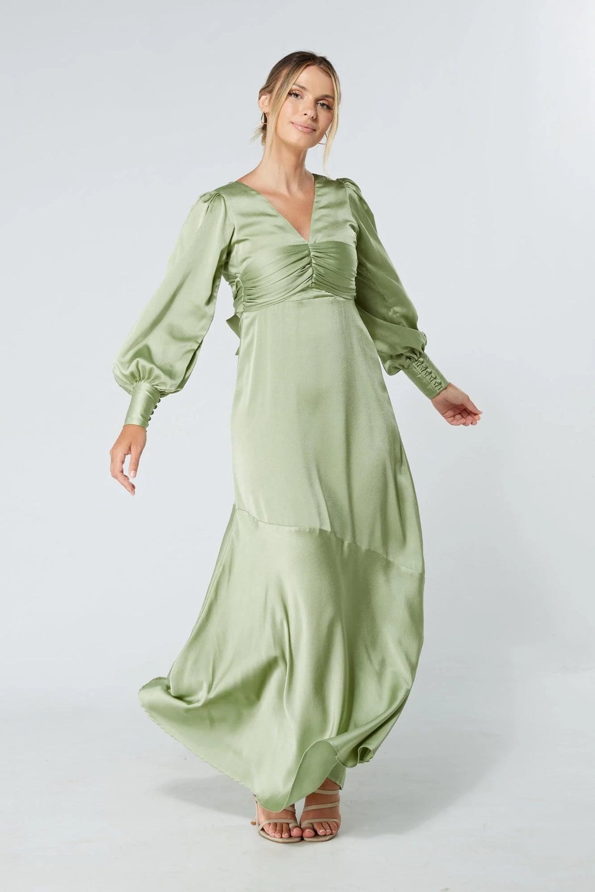 Naomi Olive Green Maxi Dress