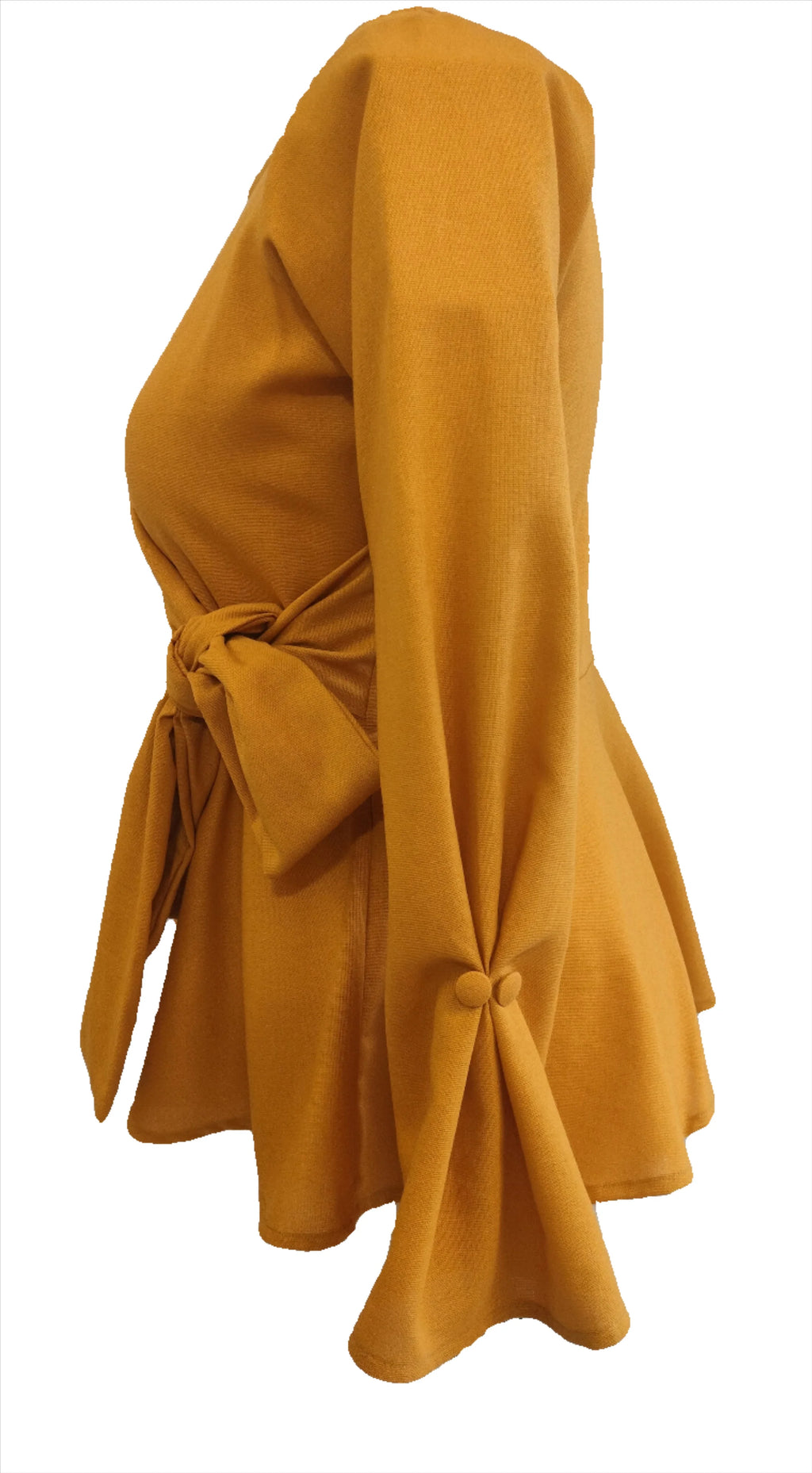 Clara yellow front knotted top