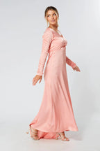 Ella Blush Nude Crepe Maxi Dress