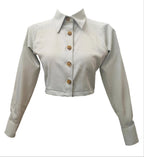 June Light Blue Crop Shirt