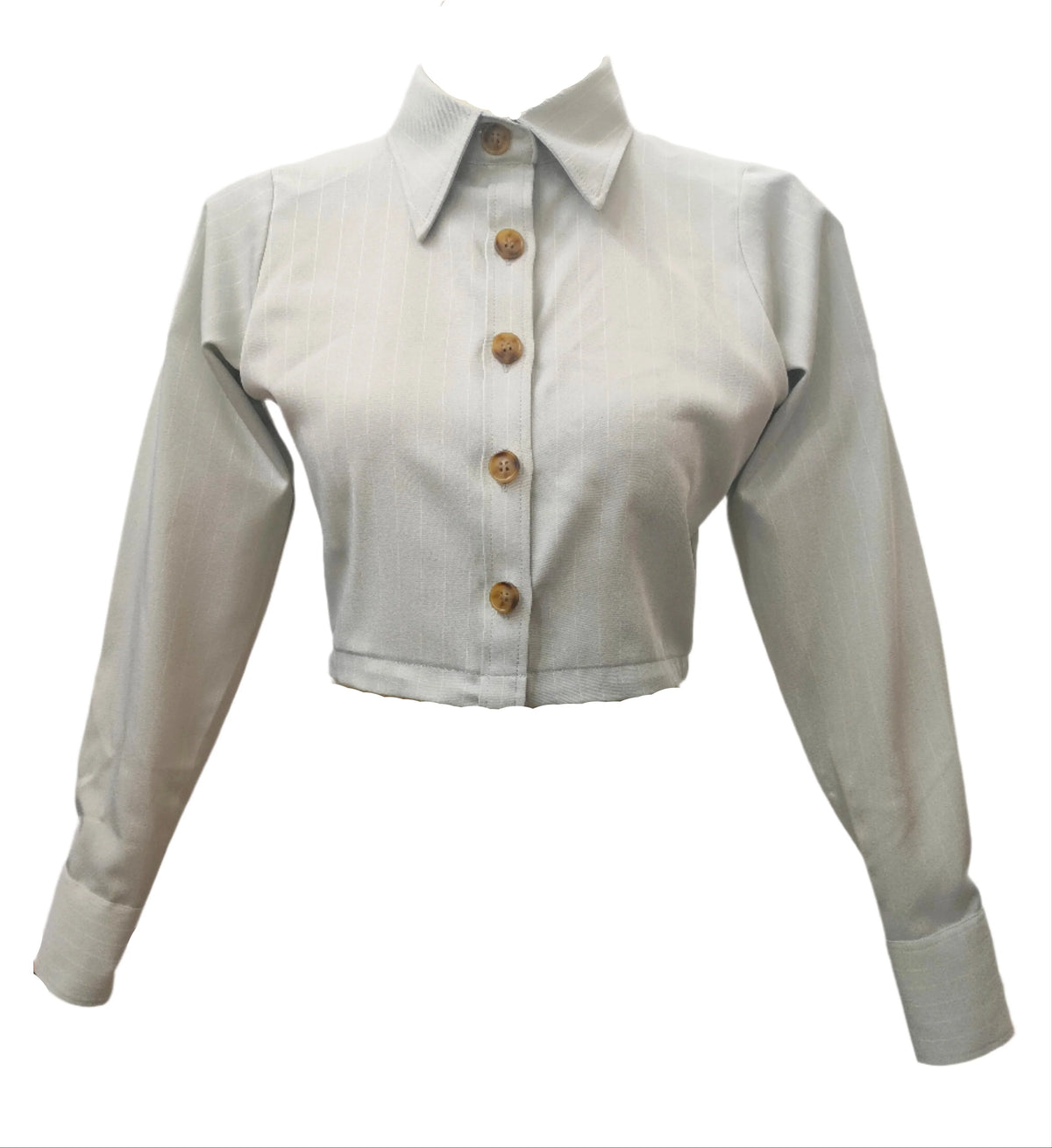 June Light Blue Crop Shirt