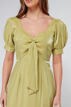 Messika Pistachio Shimmery Maxi Dress