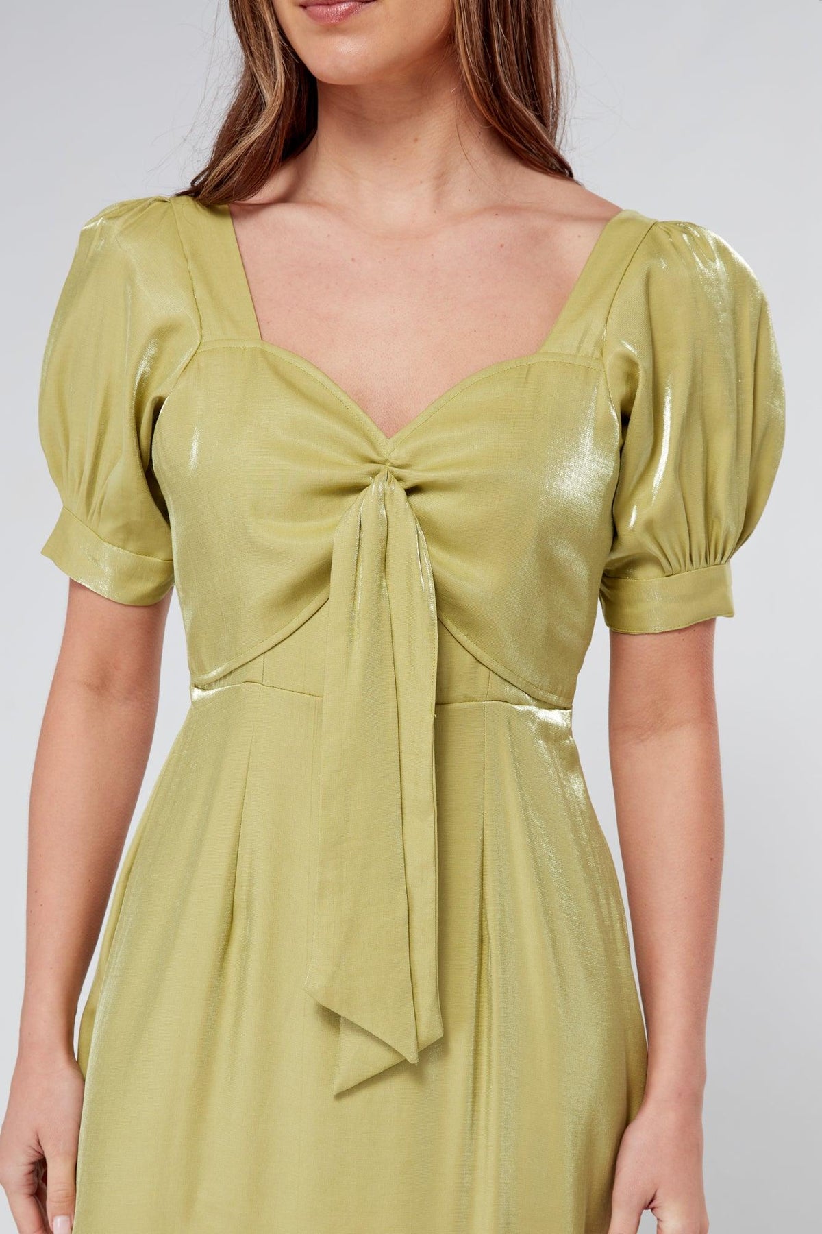 Messika Pistachio Shimmery Maxi Dress