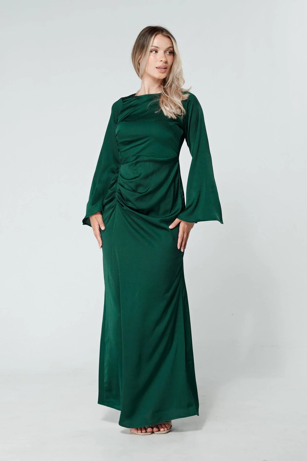 Malika Dark Green Maxi Dress