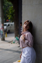 June Pink Crop Shirt