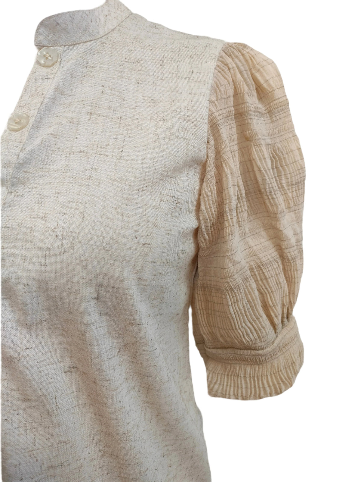 Demi light beige puff short sleeves top
