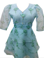 Quinn Floral Sky Blue Mini Dress