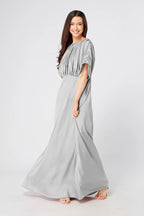 Josephine Silver Satin Maxi Dress