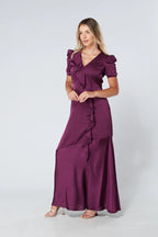 Daisy Purple Crepe Maxi Dress