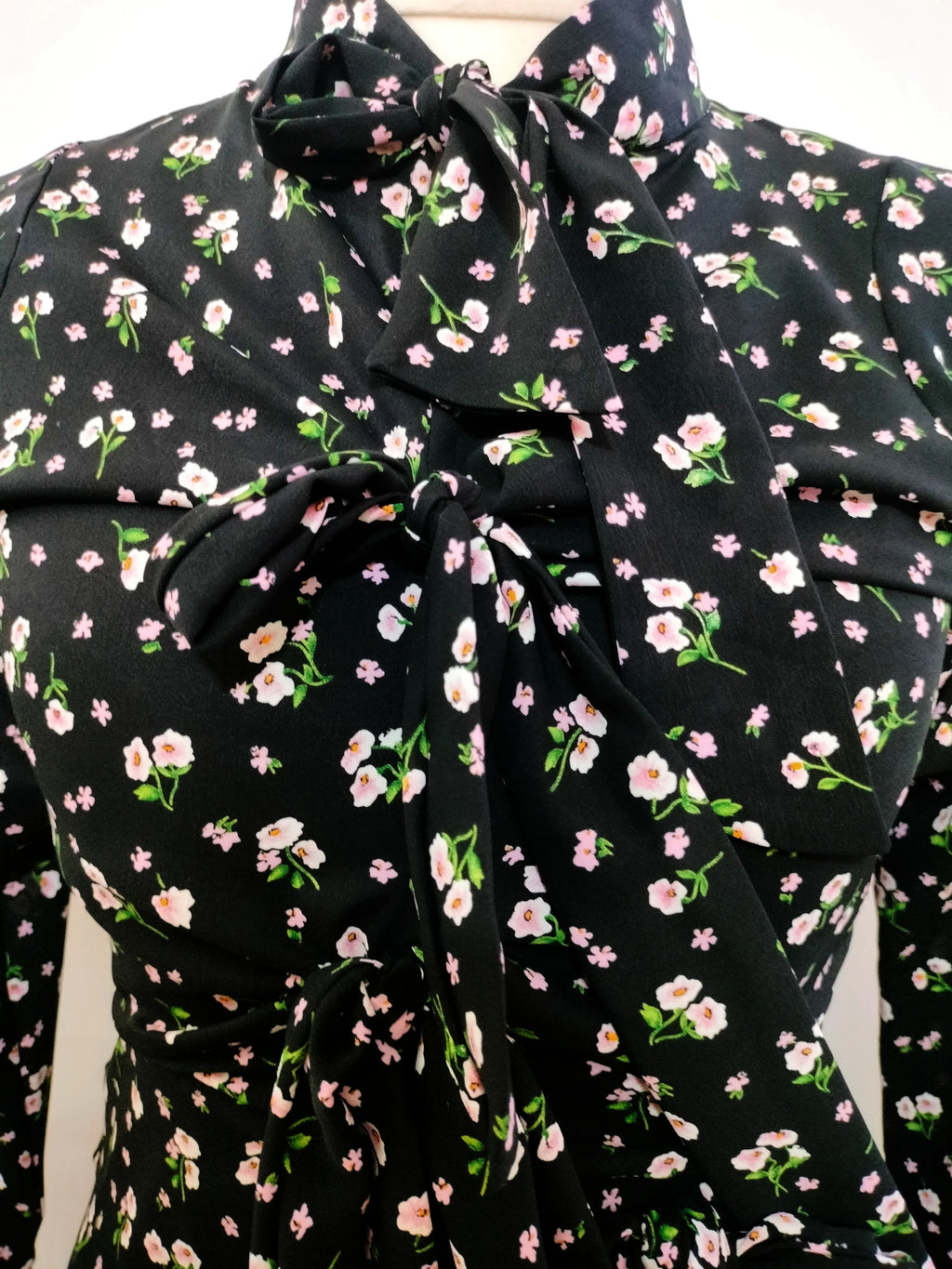 Priscilla black floral maxi dress