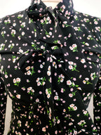 Priscilla black floral maxi dress