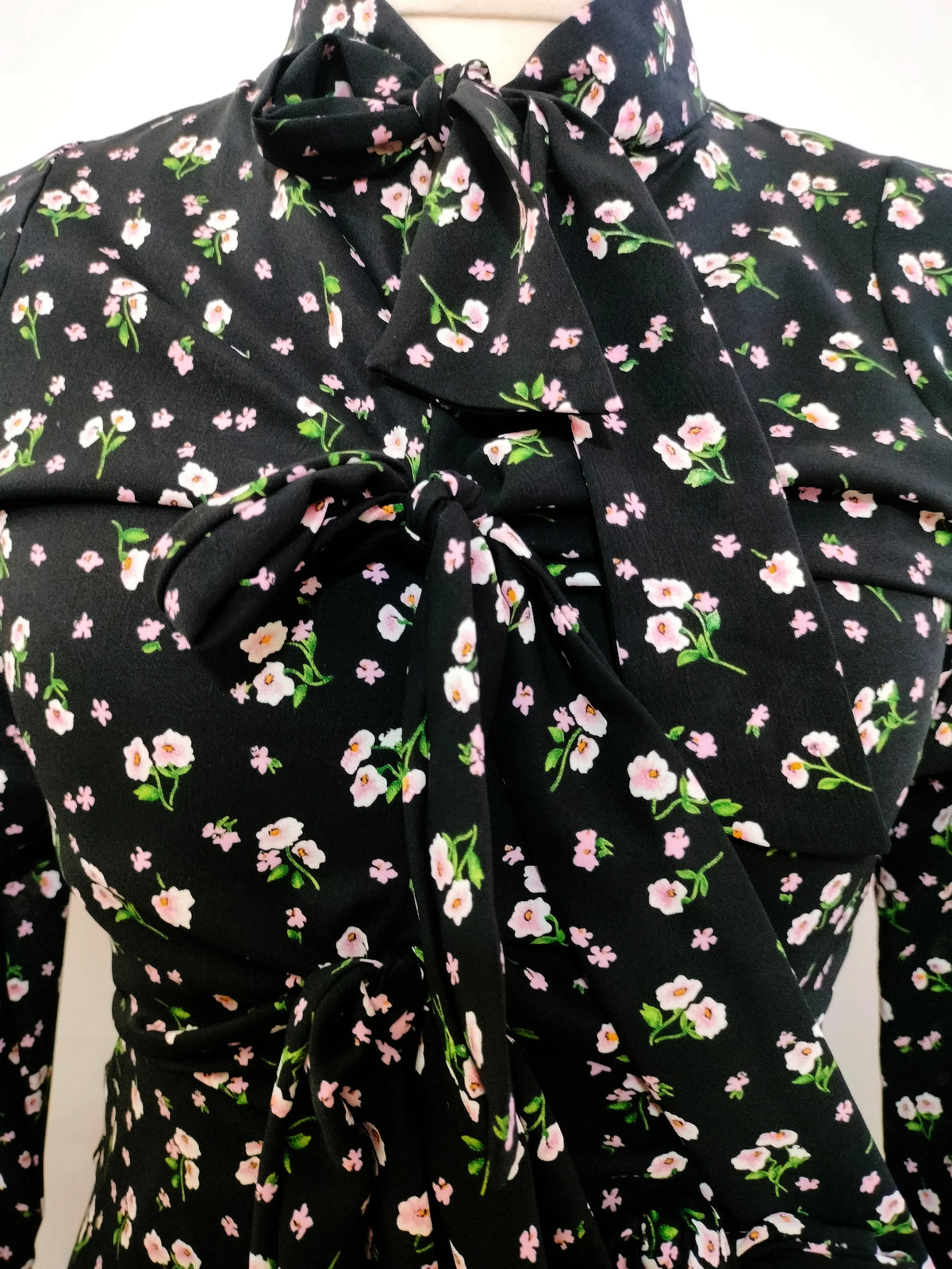 Priscilla black floral maxi dress