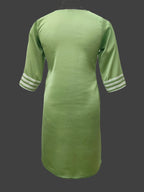 Anora Green White Premium Satin Kameez
