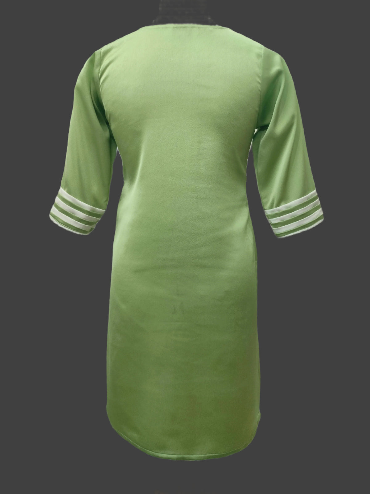 Anora Green White Premium Satin Kameez