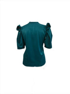 Sia teal green bow sleeves top