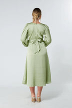 Calissa Olive Crepe Midaxi Dress