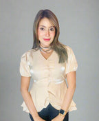 Linda Shimmery Beige Top