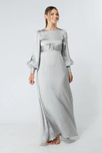 Lila Silver Knotted Front Maxi Dress