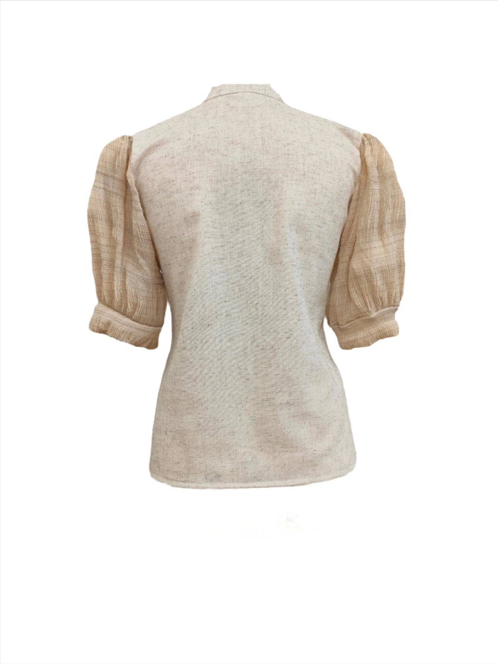 Demi light beige puff short sleeves top