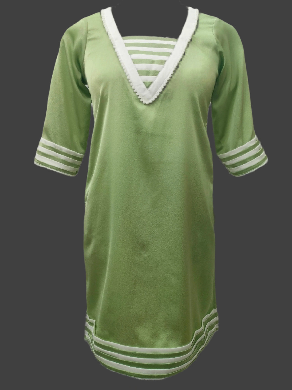 Anora Green White Premium Satin Kameez