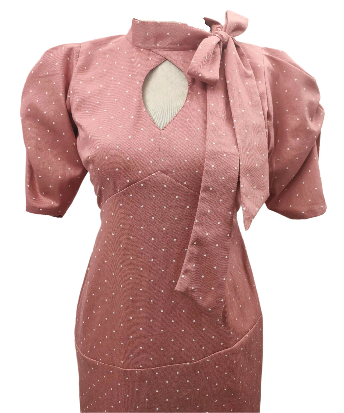 Britney pink midi dress with short sleeves