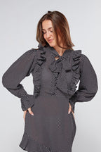 Anais Black And White Dotted Maxi Dress