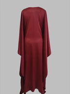Iris deep red abaya