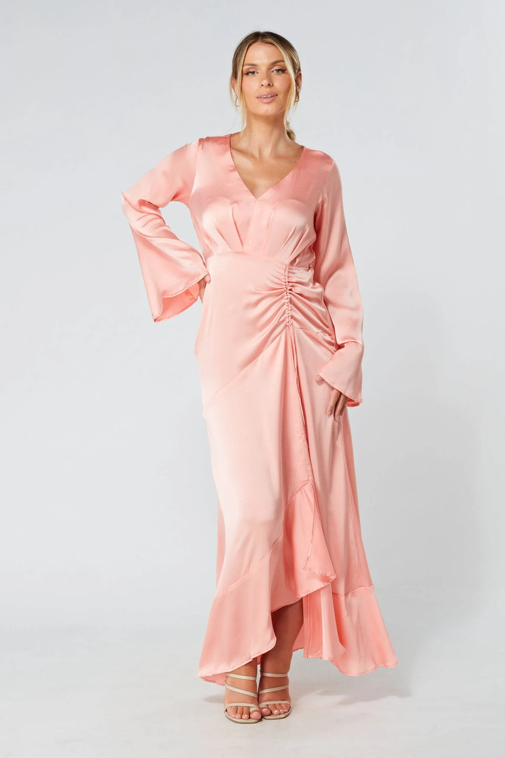 Lucia Blush Kimono Style Maxi Dress
