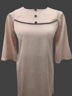 Nisha Beige Black Premium Satin Kameez