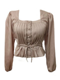 Stella Beige Vintage Buttoned Blouse