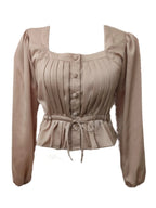 Stella Beige Vintage Buttoned Blouse