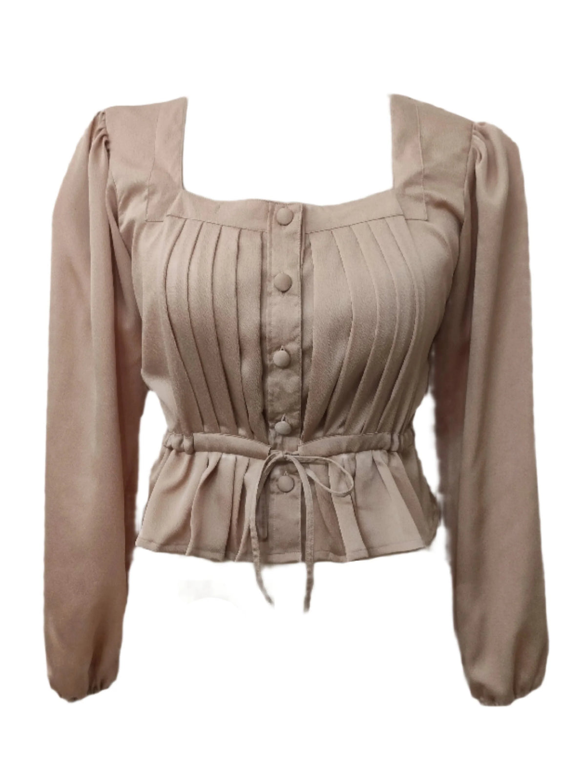 Stella Beige Vintage Buttoned Blouse
