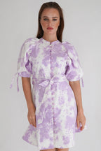 Mila Purple And White Light Denim Mini Dress