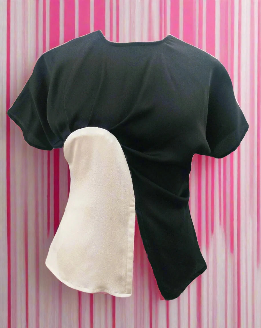 Yanina Black White Top