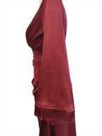 Amaya deep red maxi dress with wide sleeves