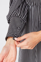 Lilia High Neck Pussybow Black And White Maxi Dress
