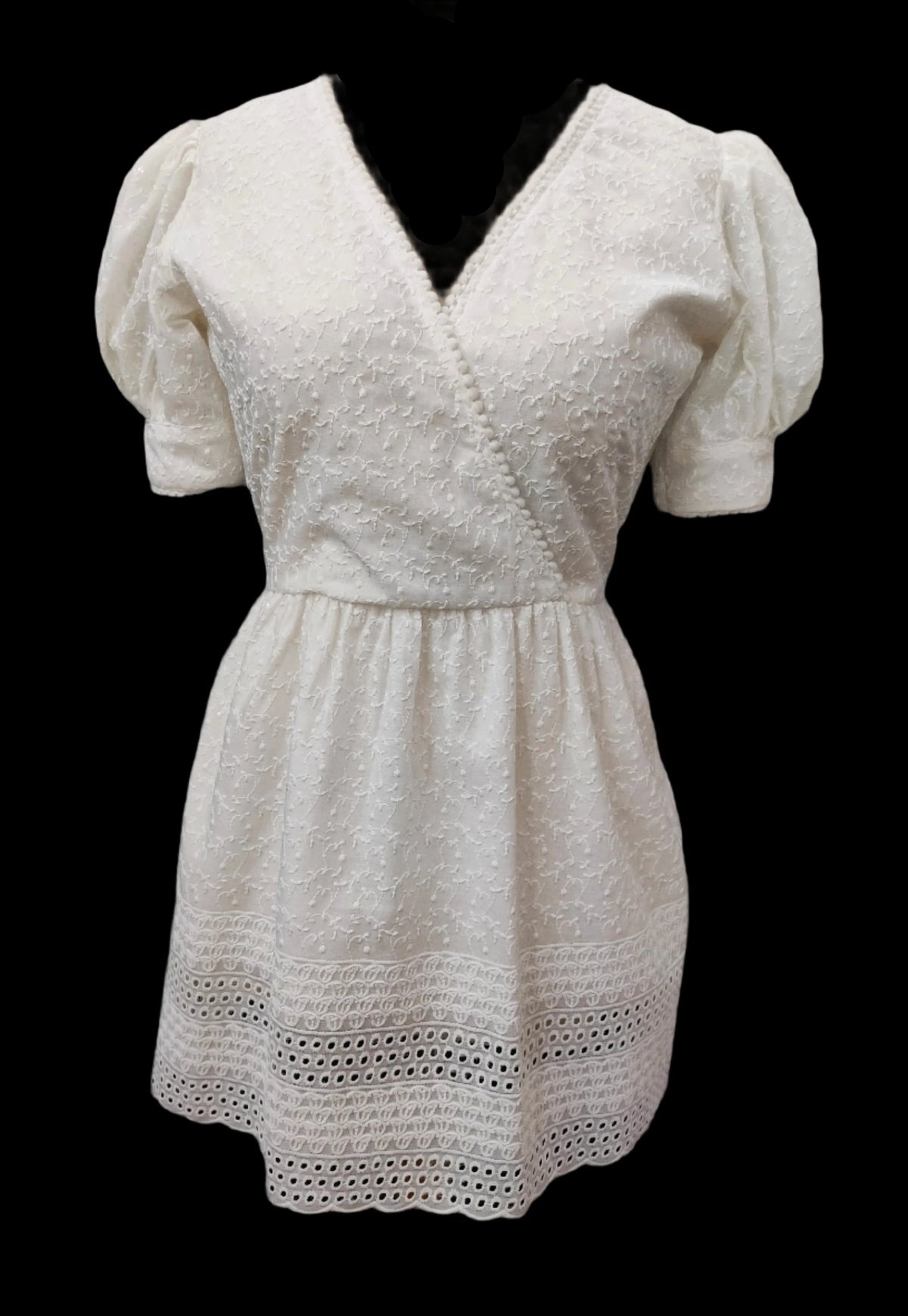May White Puff Sleeves Kurti