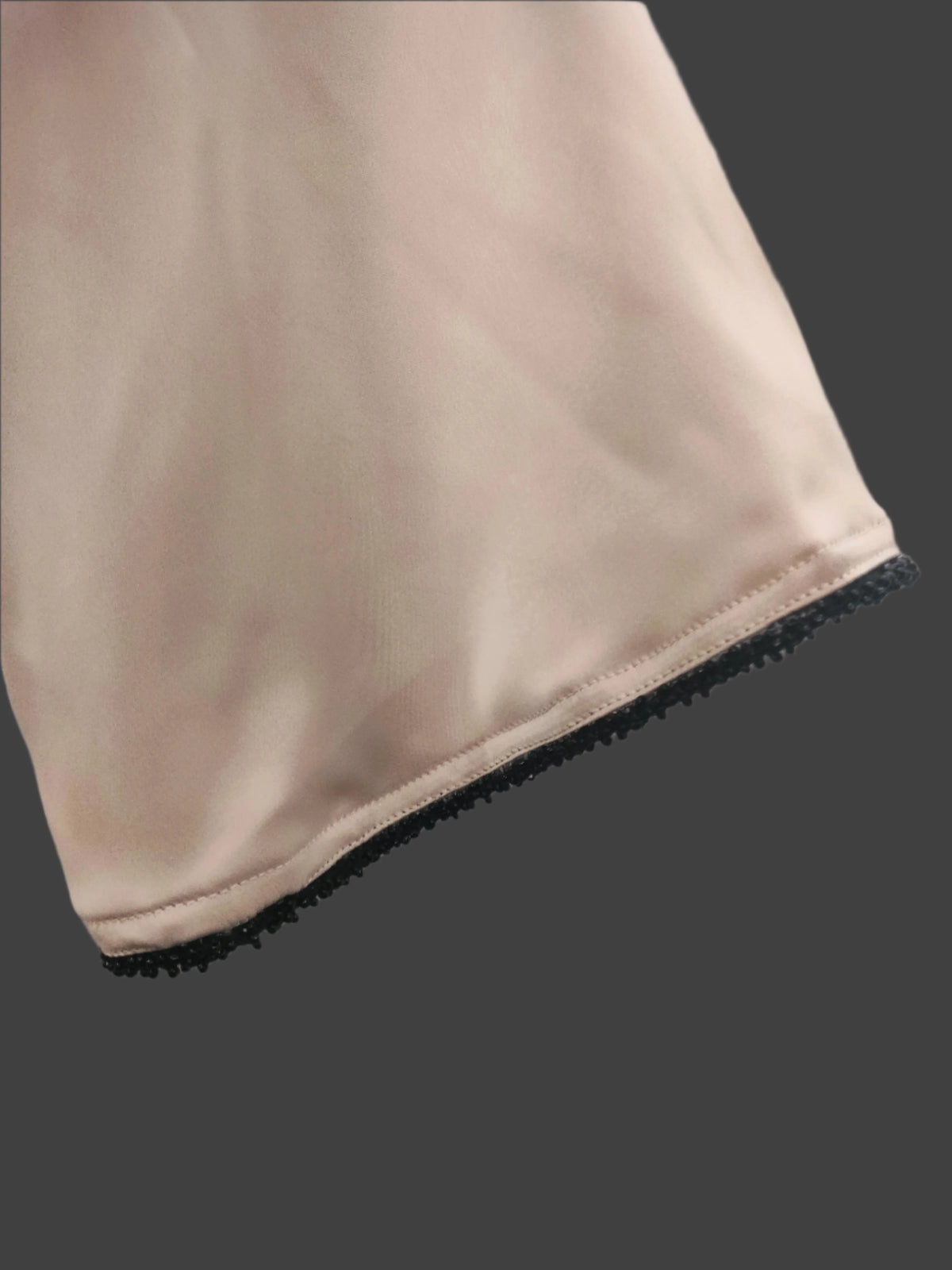 Nisha Beige Black Premium Satin Kameez