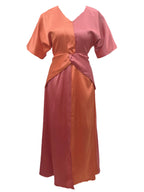 Aurora Pink Orange Midaxi Dress