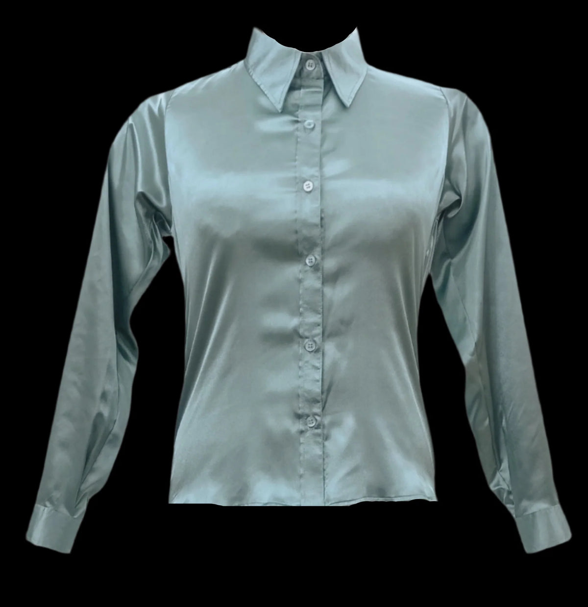 Adora Dusty Blue Satin Shirt