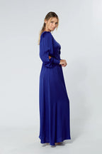 Lila Cobalt Blue Knotted Front Maxi Dress